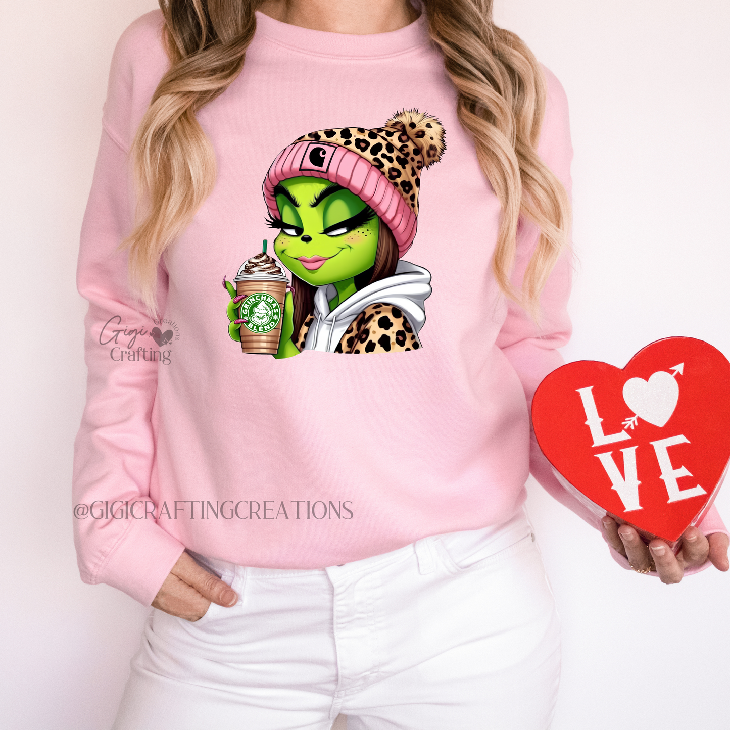 Boujee Girl Leopard Valentine Crewneck