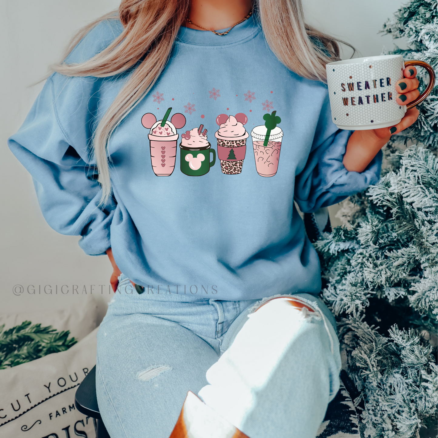 Pink Coffee Wonderland Crewneck
