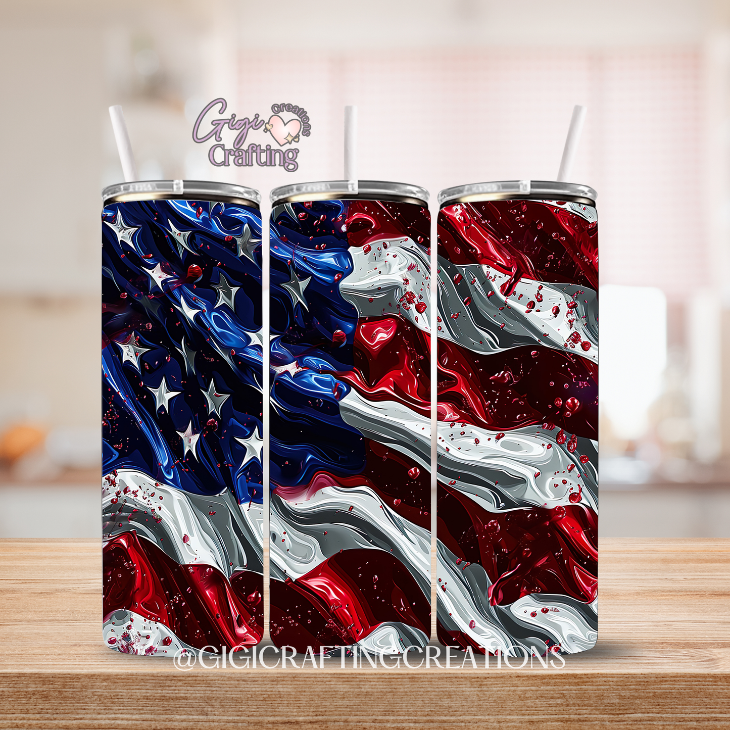 American Flag - 20oz Skinny Tumbler