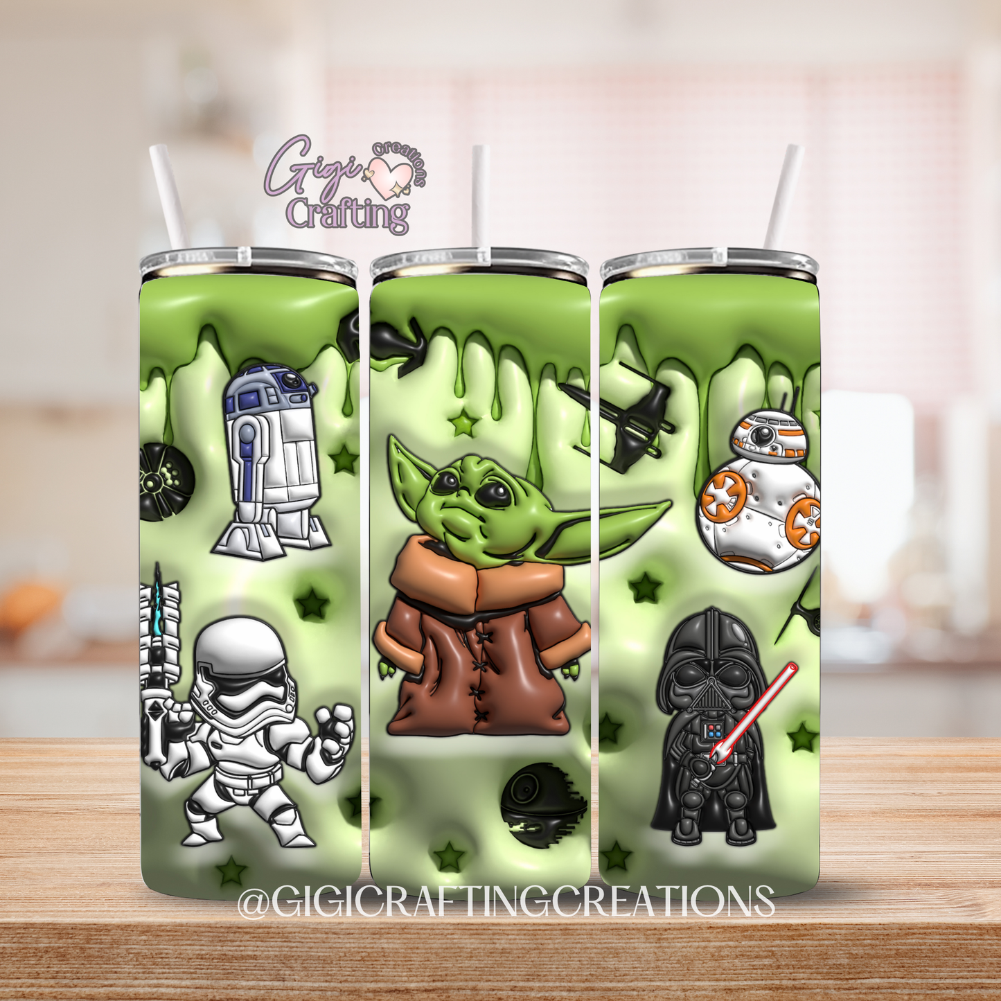 Green Baby Space Wars - 20oz Skinny Tumbler