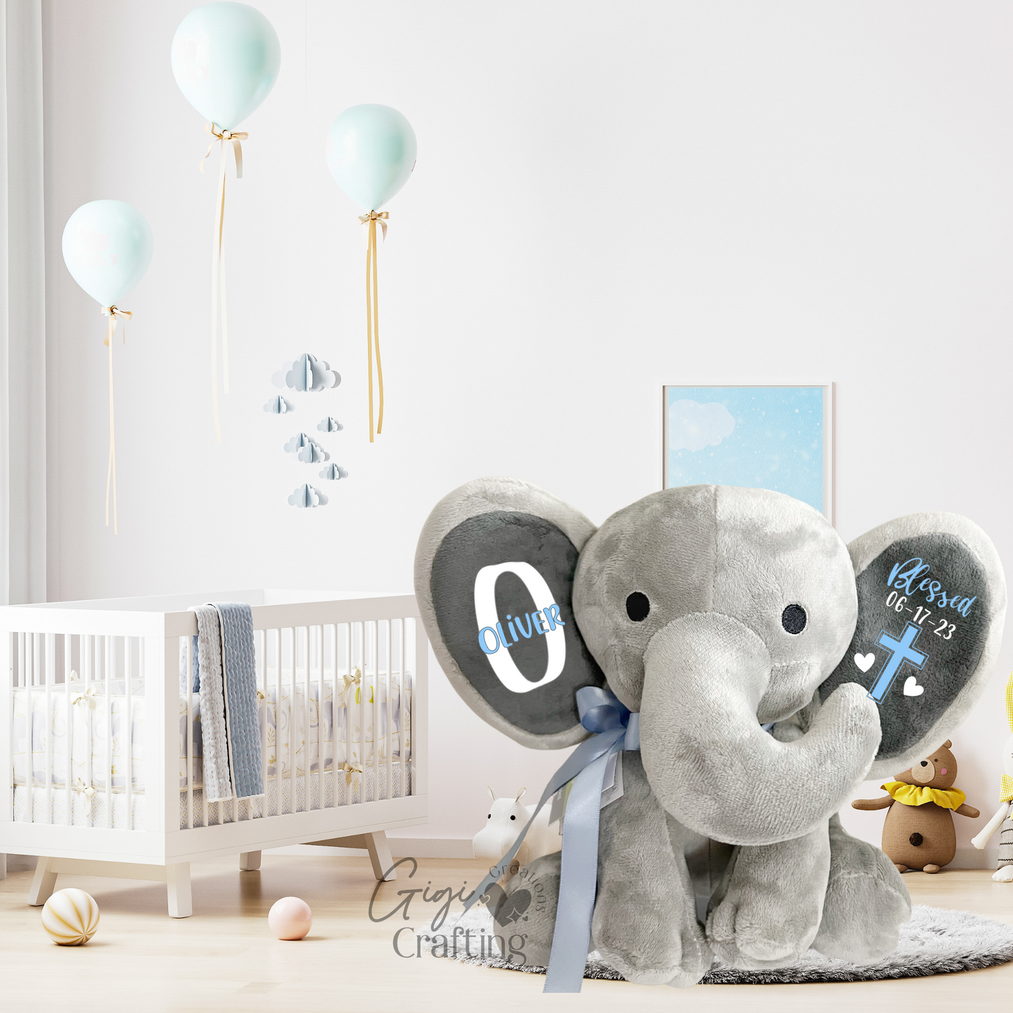 Boy Baptist Christening Gift Elephant