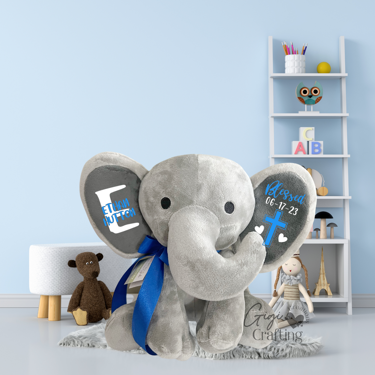 Boy Baptist Christening Gift Elephant