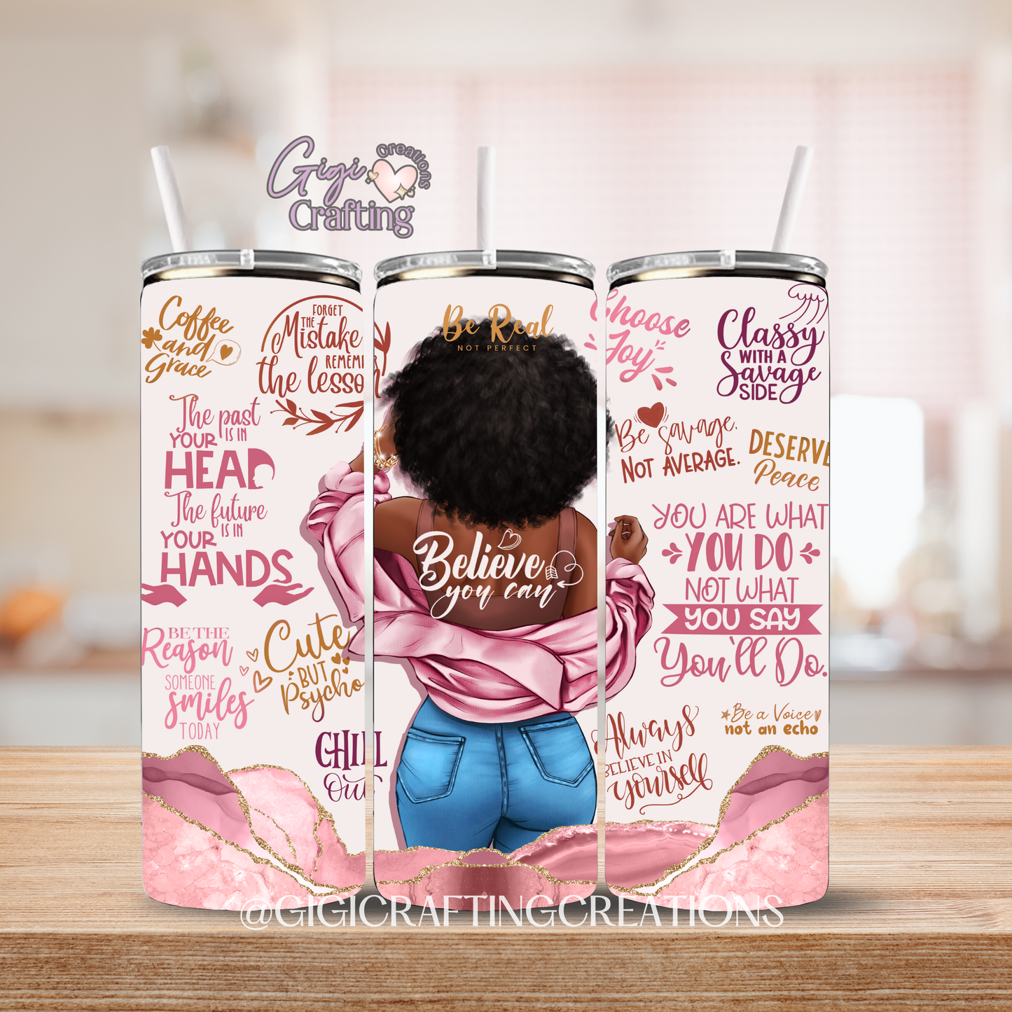 Be Real Not Perfect - 20oz Skinny Tumbler