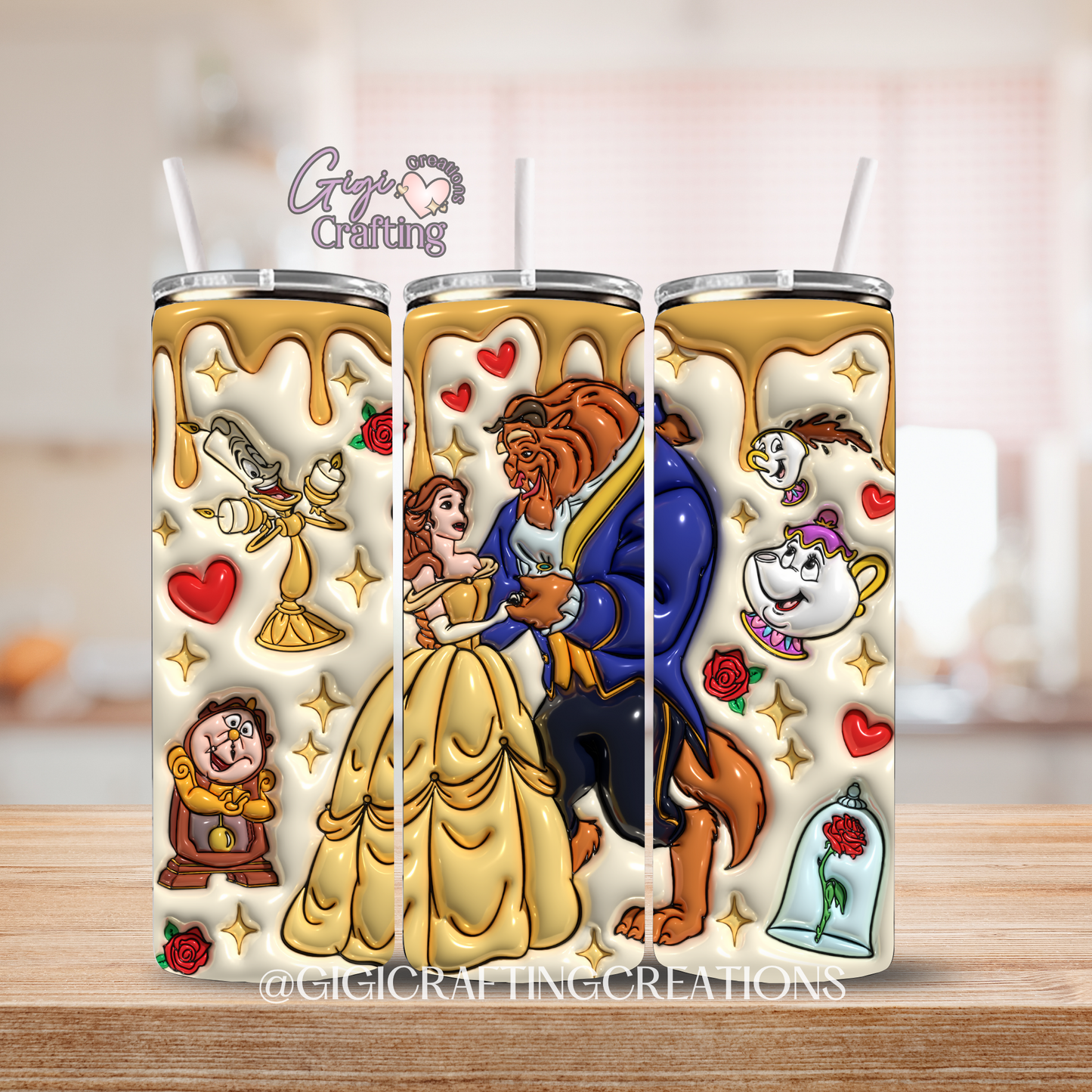 Beauty & Beast Dancing - 20oz Skinny Tumbler