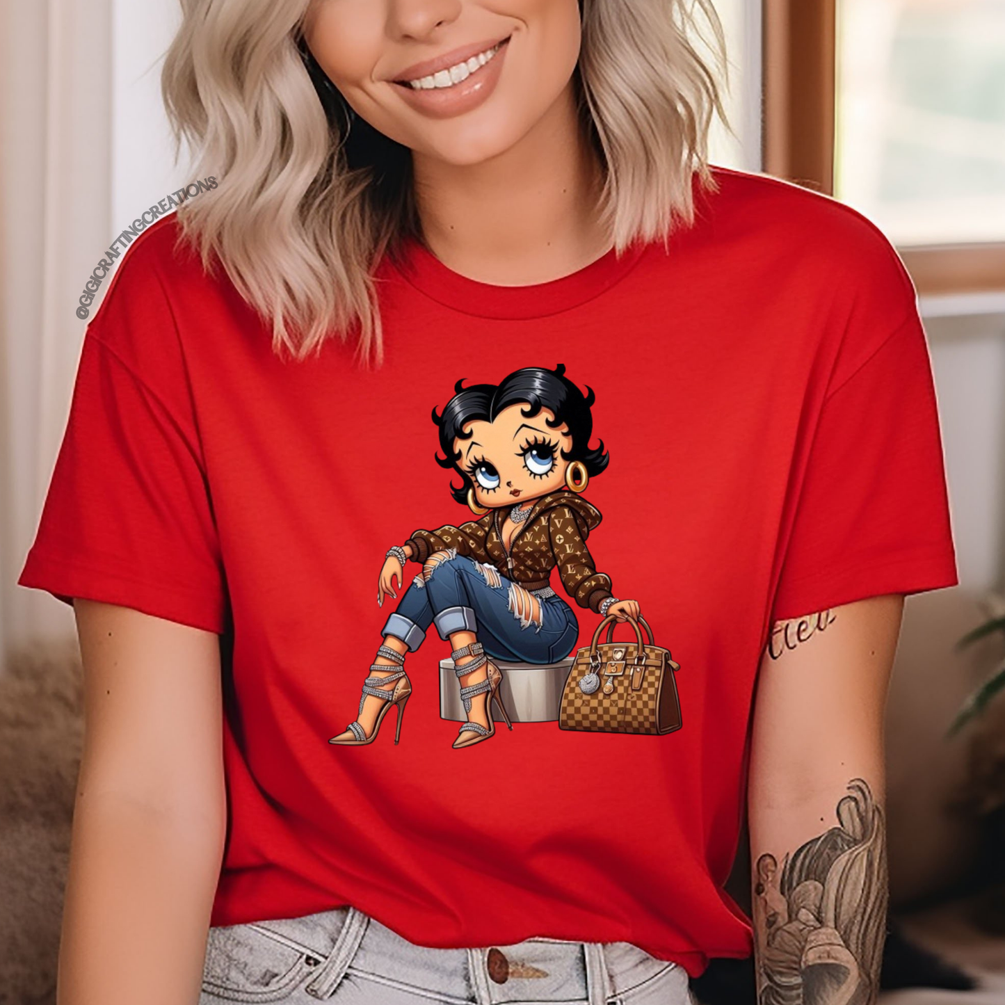 Betty Wearing Luxury LV Relaxed Unisex Tee