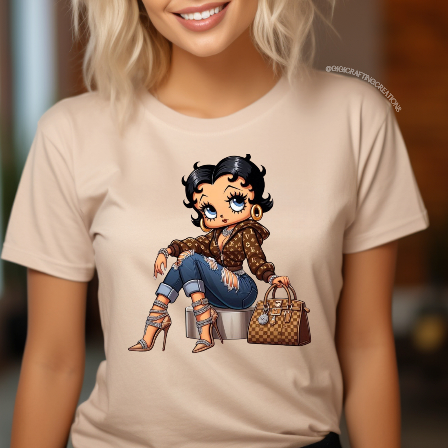 Betty Wearing Luxury LV Relaxed Unisex Tee
