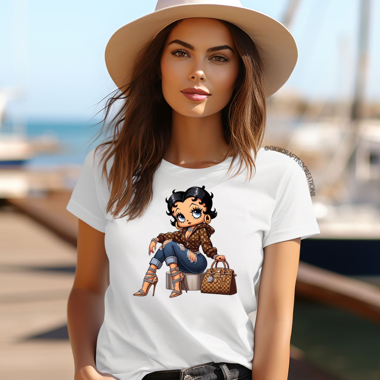 Betty Wearing Luxury LV Relaxed Unisex Tee