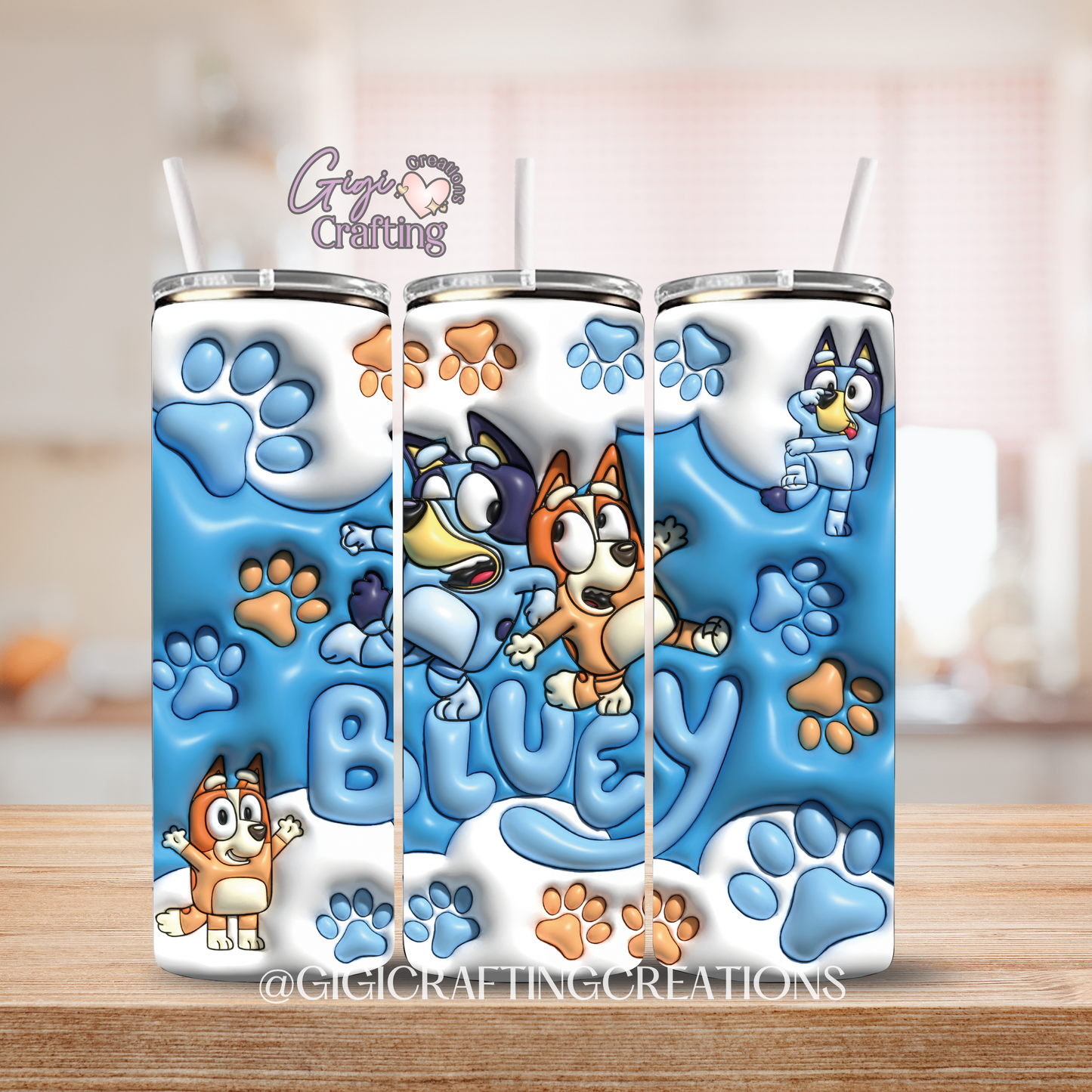 Blue Dog Cartoon - 20oz Skinny Tumbler