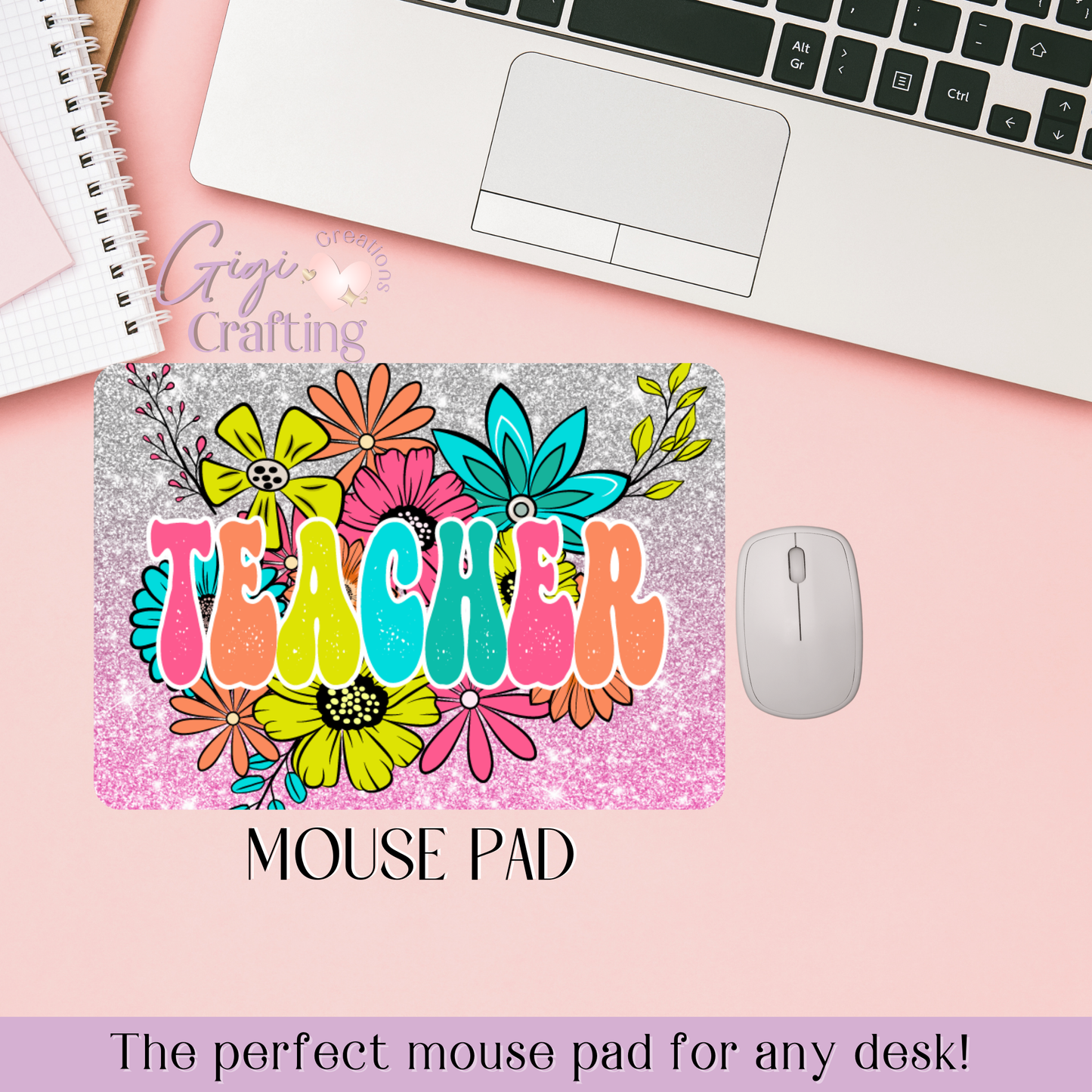 Boho Teacher Floral - Mouse Pad