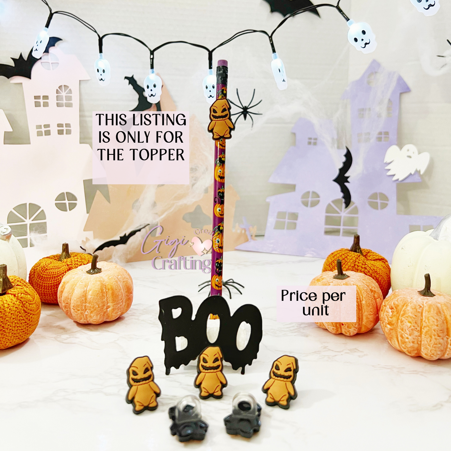 Oogie Boogie Orange Straw Toppers Charm
