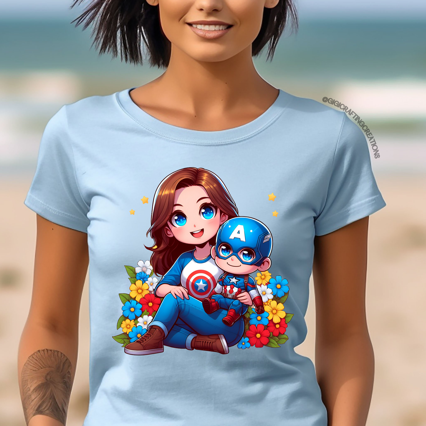 Captain Superhero Mom Relaxed Unisex Tee