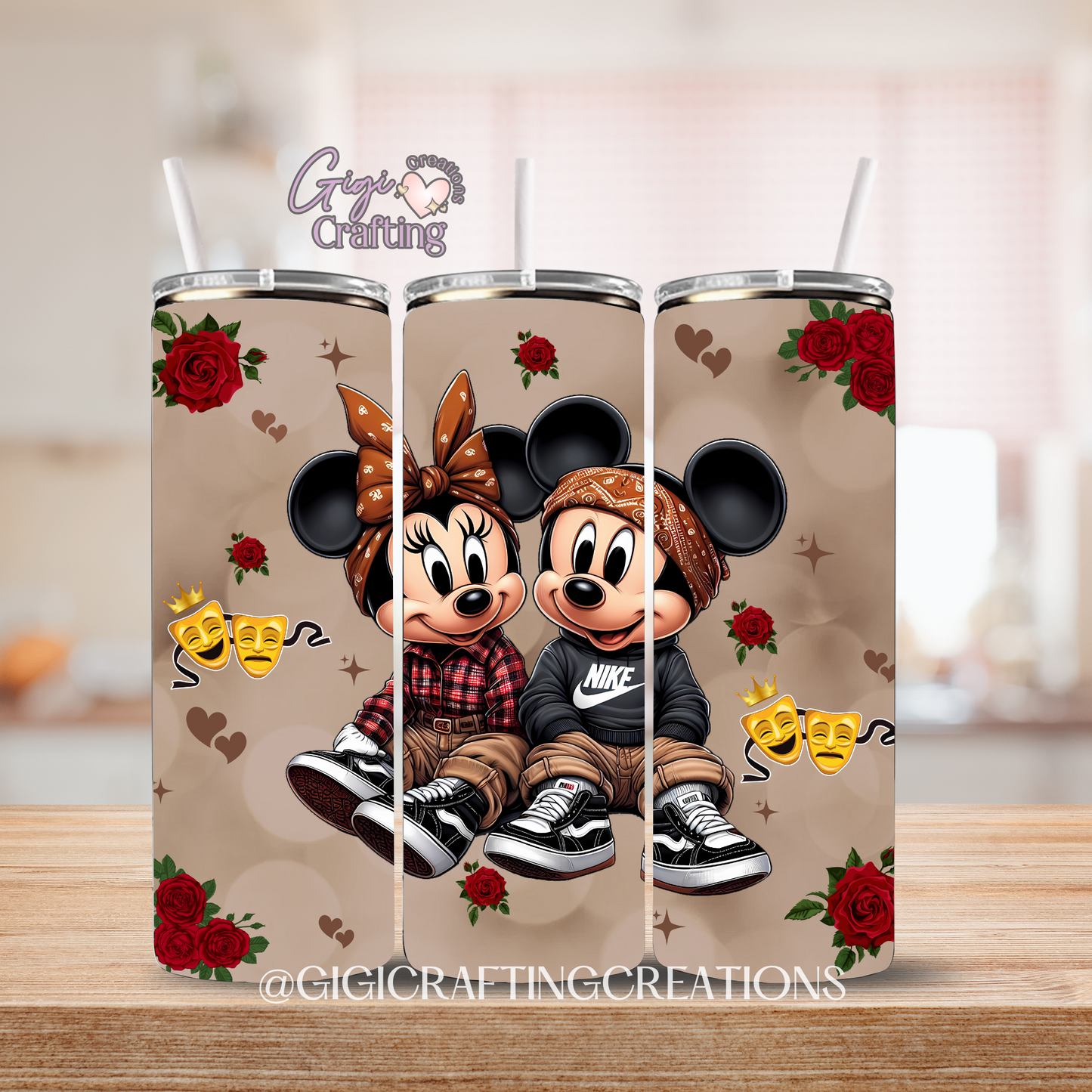 Chicano Couple Mouse - 20oz Skinny Tumbler