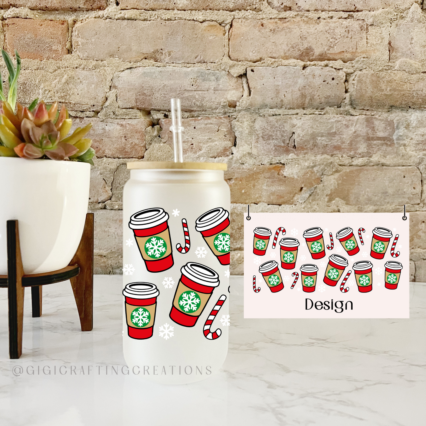 Christmas Coffee Can Glass