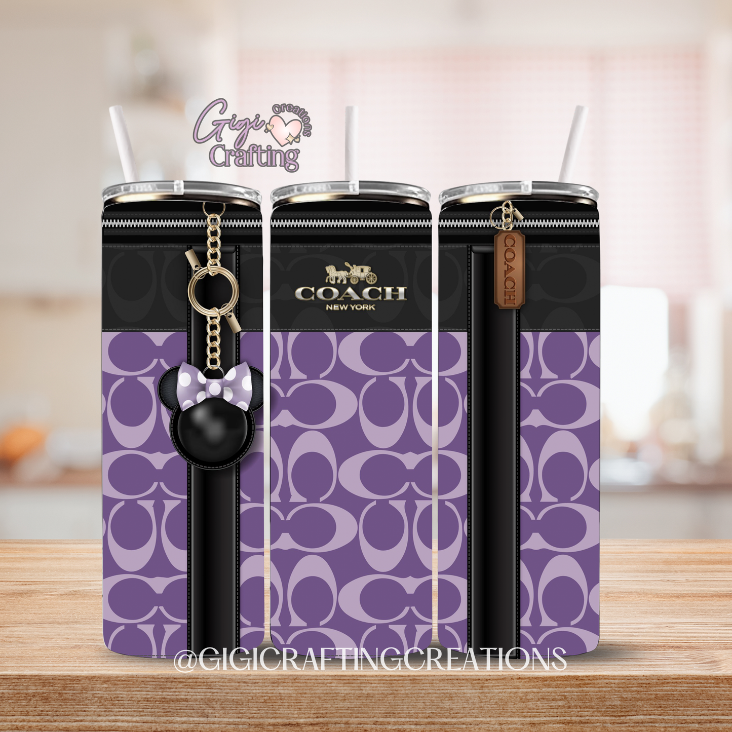 Purple Purse Bag Designer - 20oz Skinny Tumbler