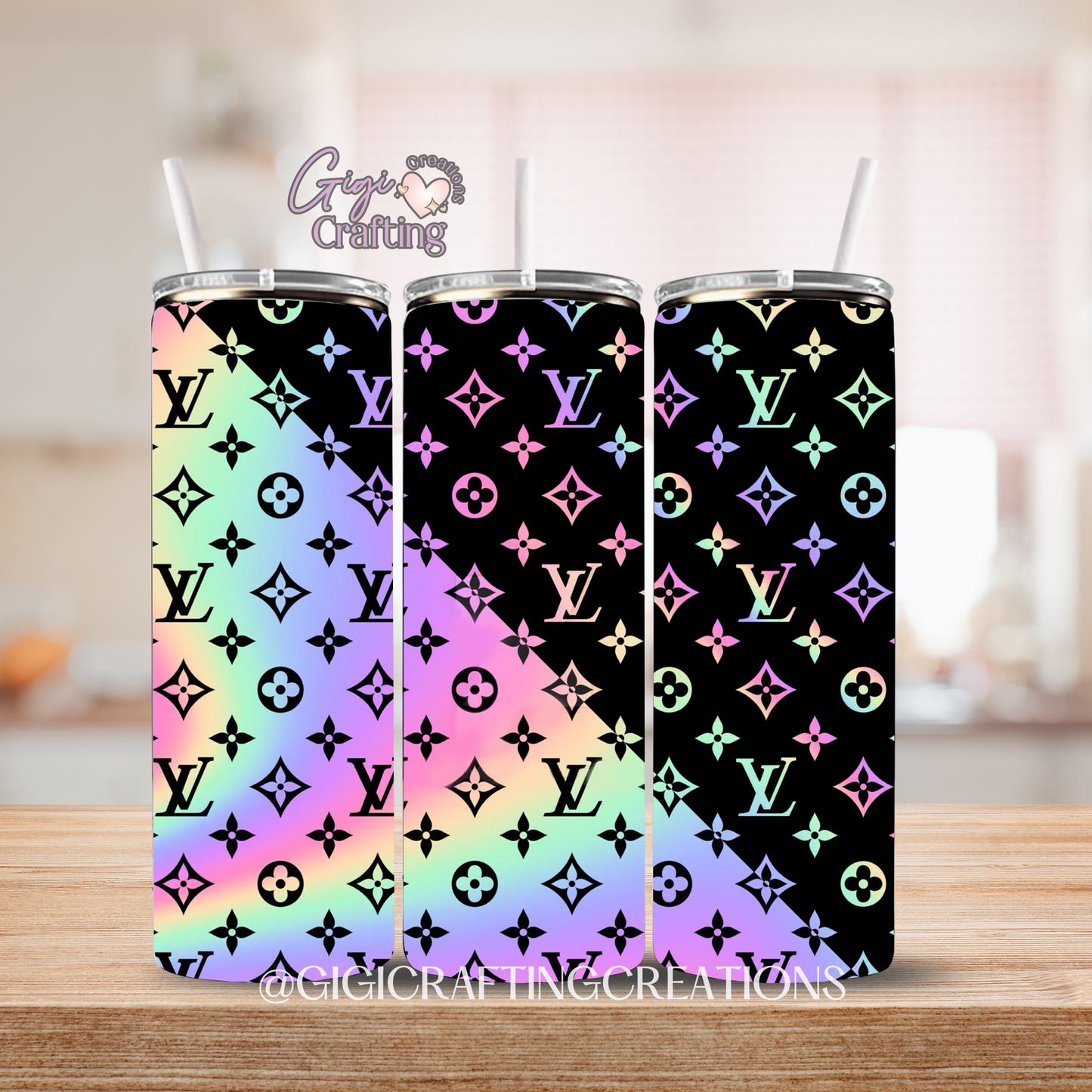 Colorful Luxury LV Pattern - 20oz Skinny Tumbler