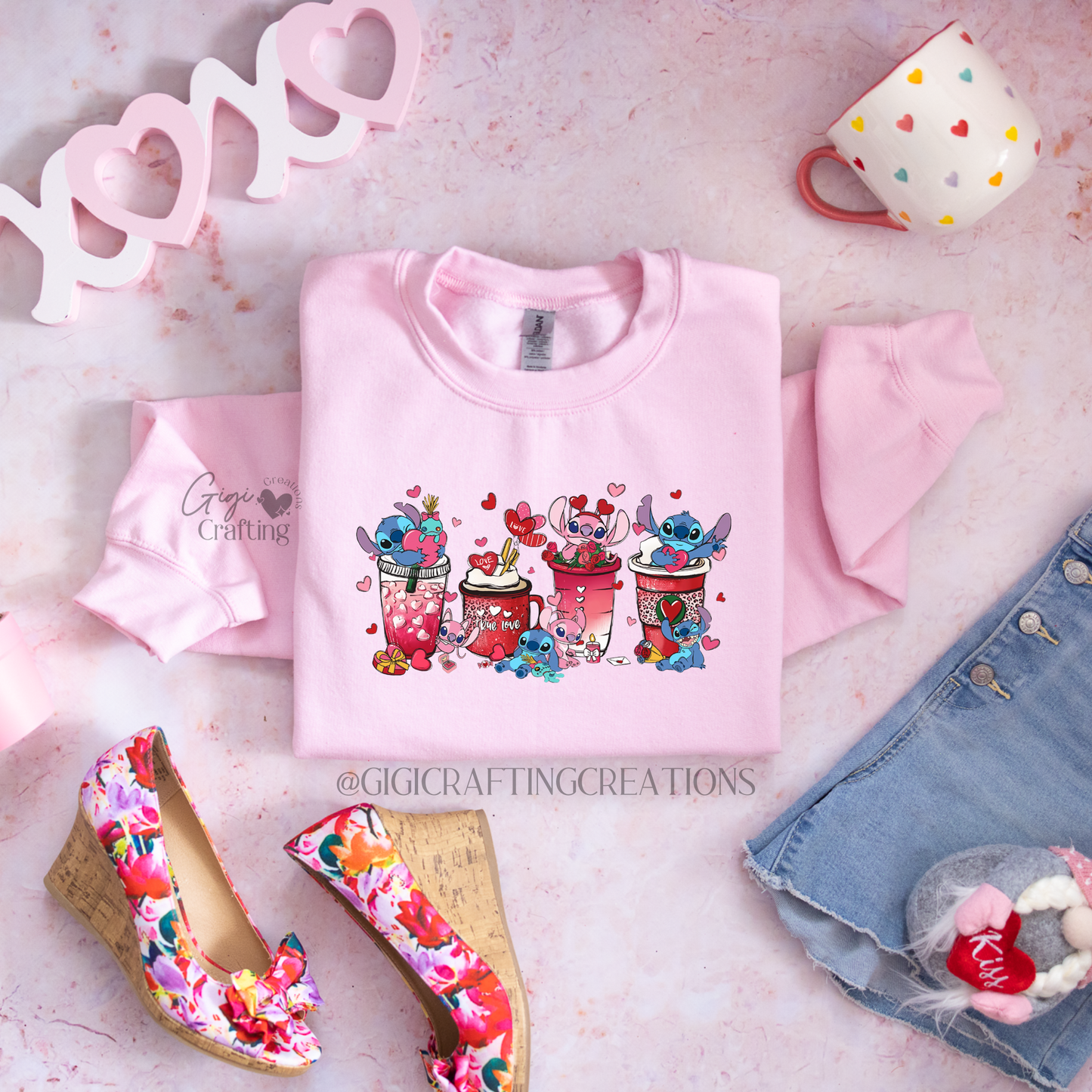 Cute Valentine Cartoon Crewneck