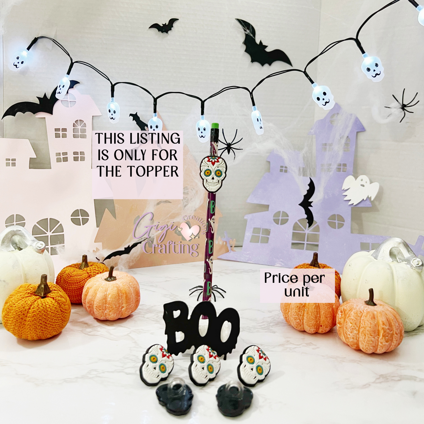 Dia de Muertos Straw Toppers Charm