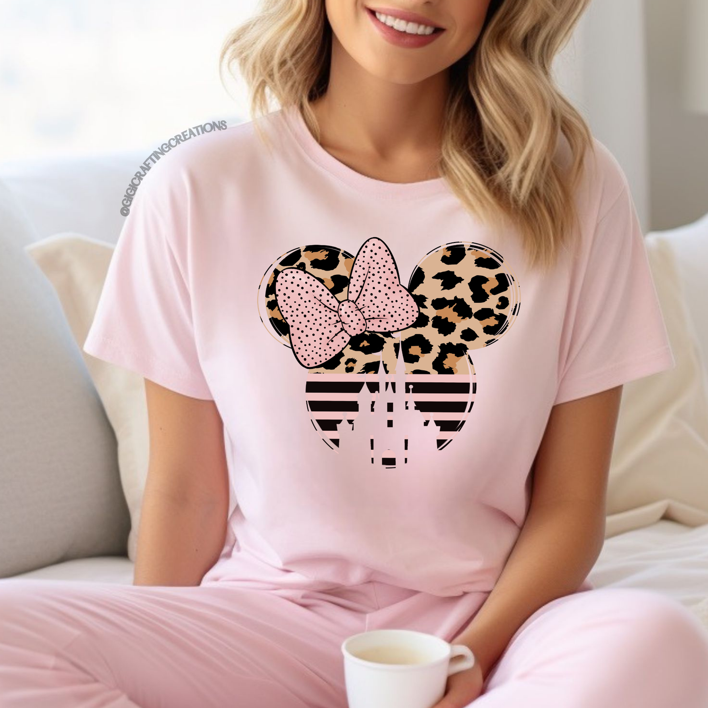 Disney Castle Bow Leopard Relaxed Unisex Tee