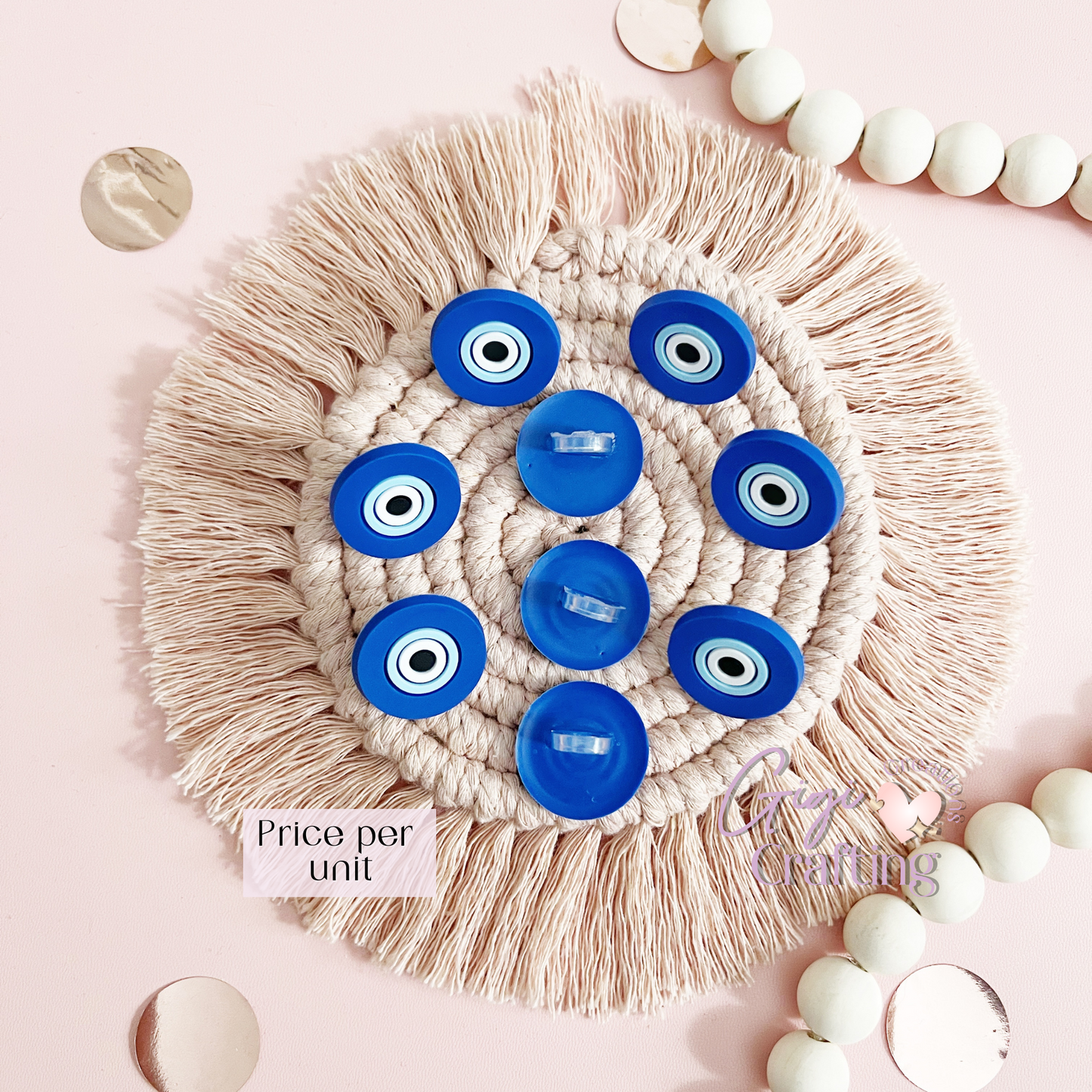 Evil Eye Circle Straw Toppers Charm
