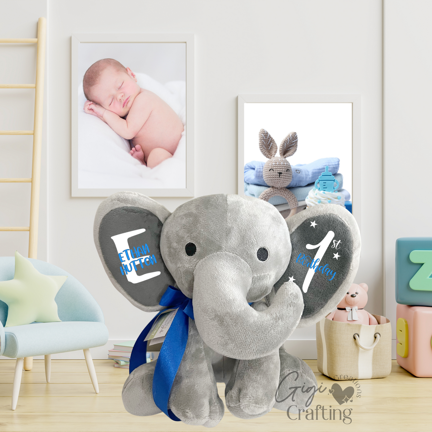 Boy First Birthday Gift Elephant