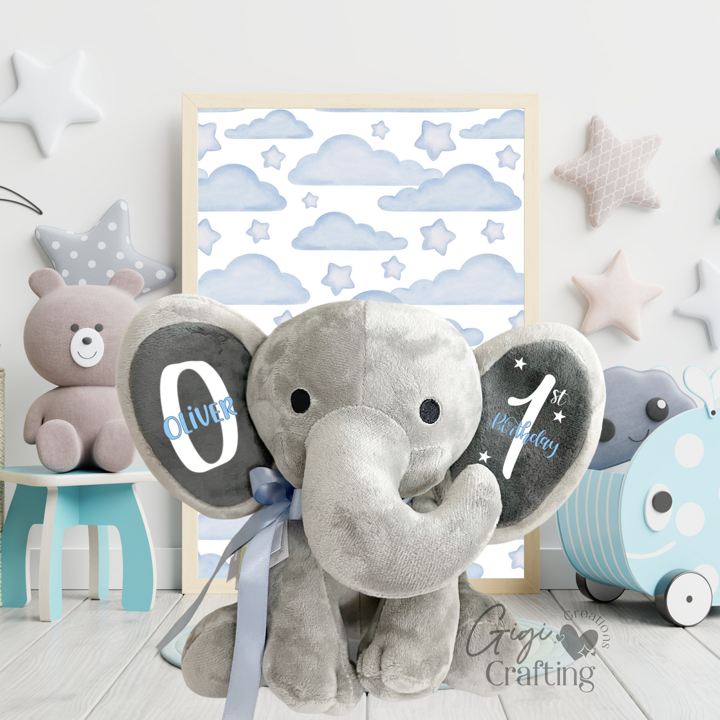 Boy First Birthday Gift Elephant