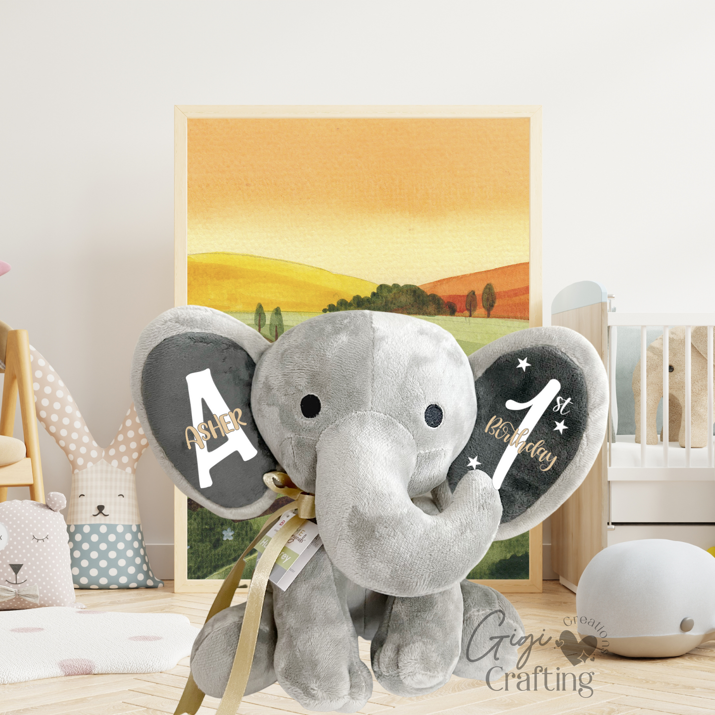 Boy First Birthday Gift Elephant