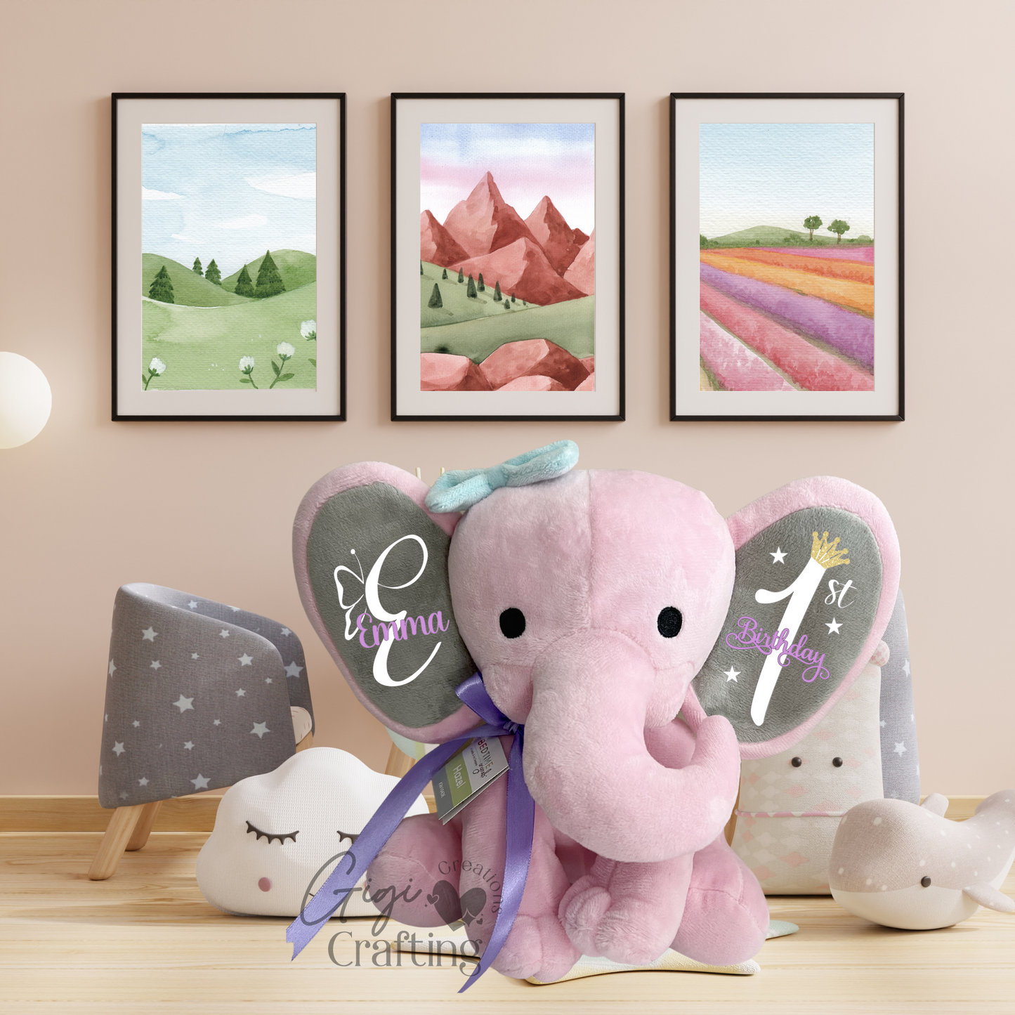 Girl First Birthday Gift Elephant