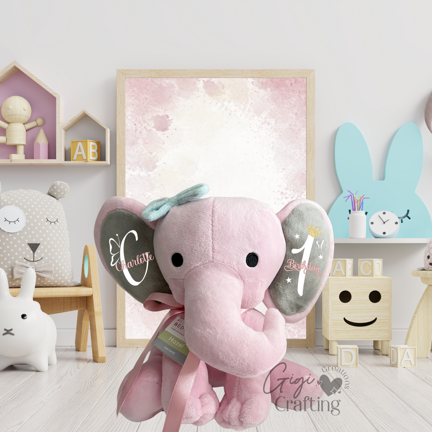 Girl First Birthday Gift Elephant