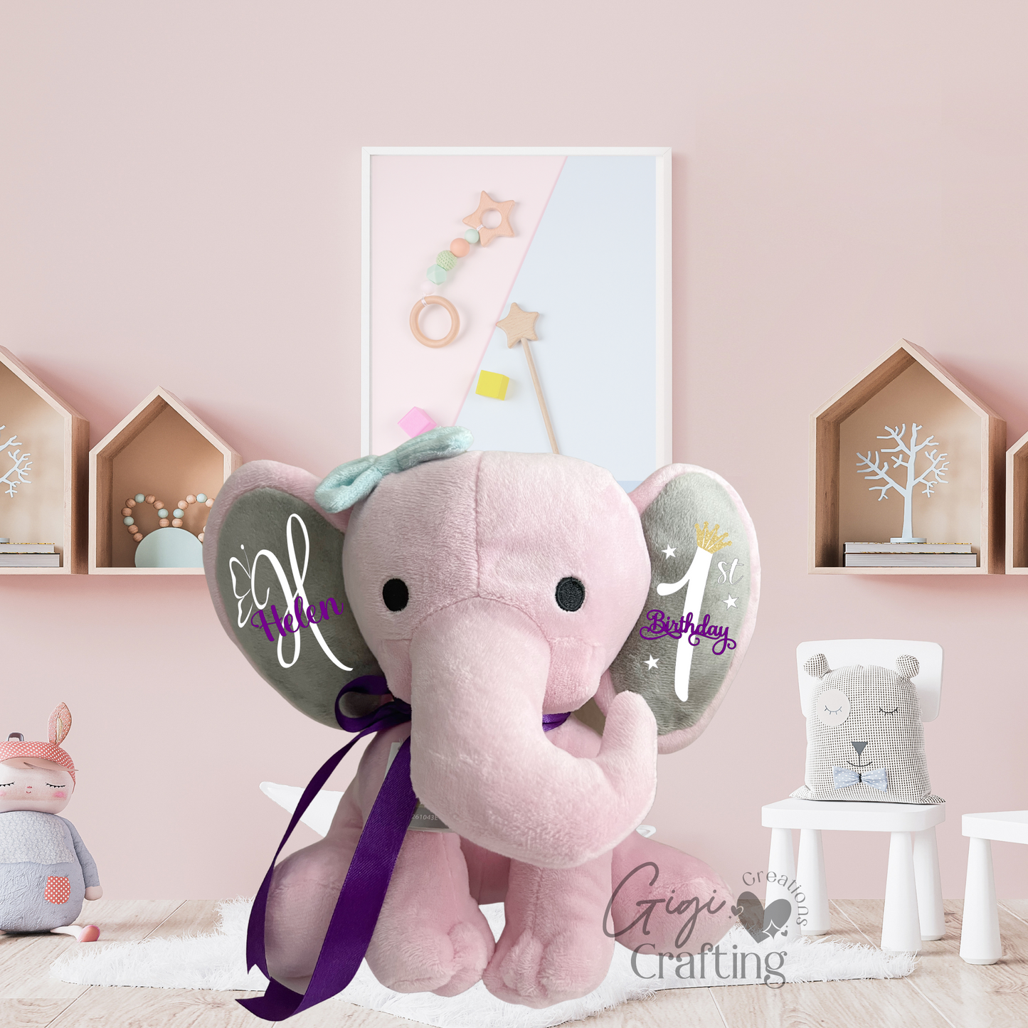 Girl First Birthday Gift Elephant