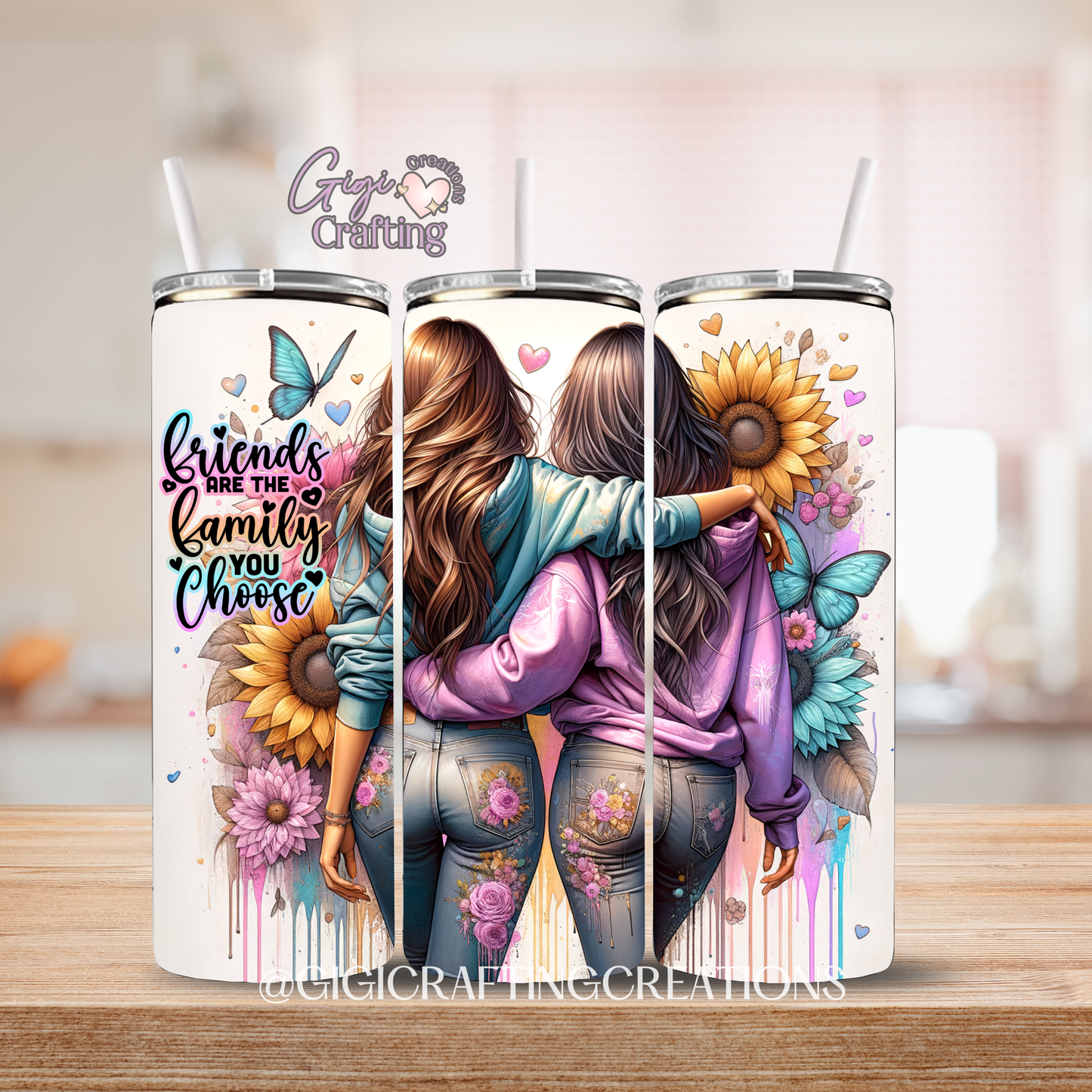 Friends are the Family you Choose - 20oz Skinny Tumbler