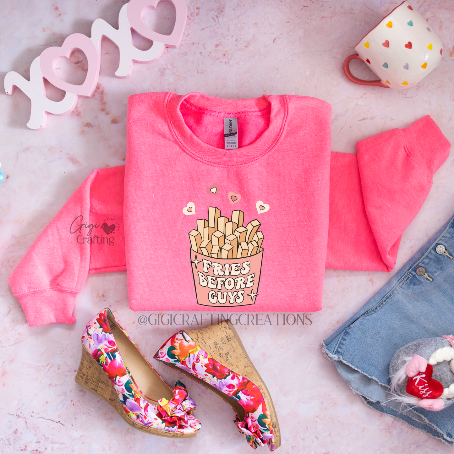 Fries Before Guys Valentine Crewneck