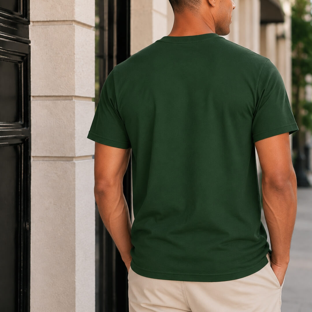 Back view of Gildan Heavy Cotton T-Shirt in Forest Green
