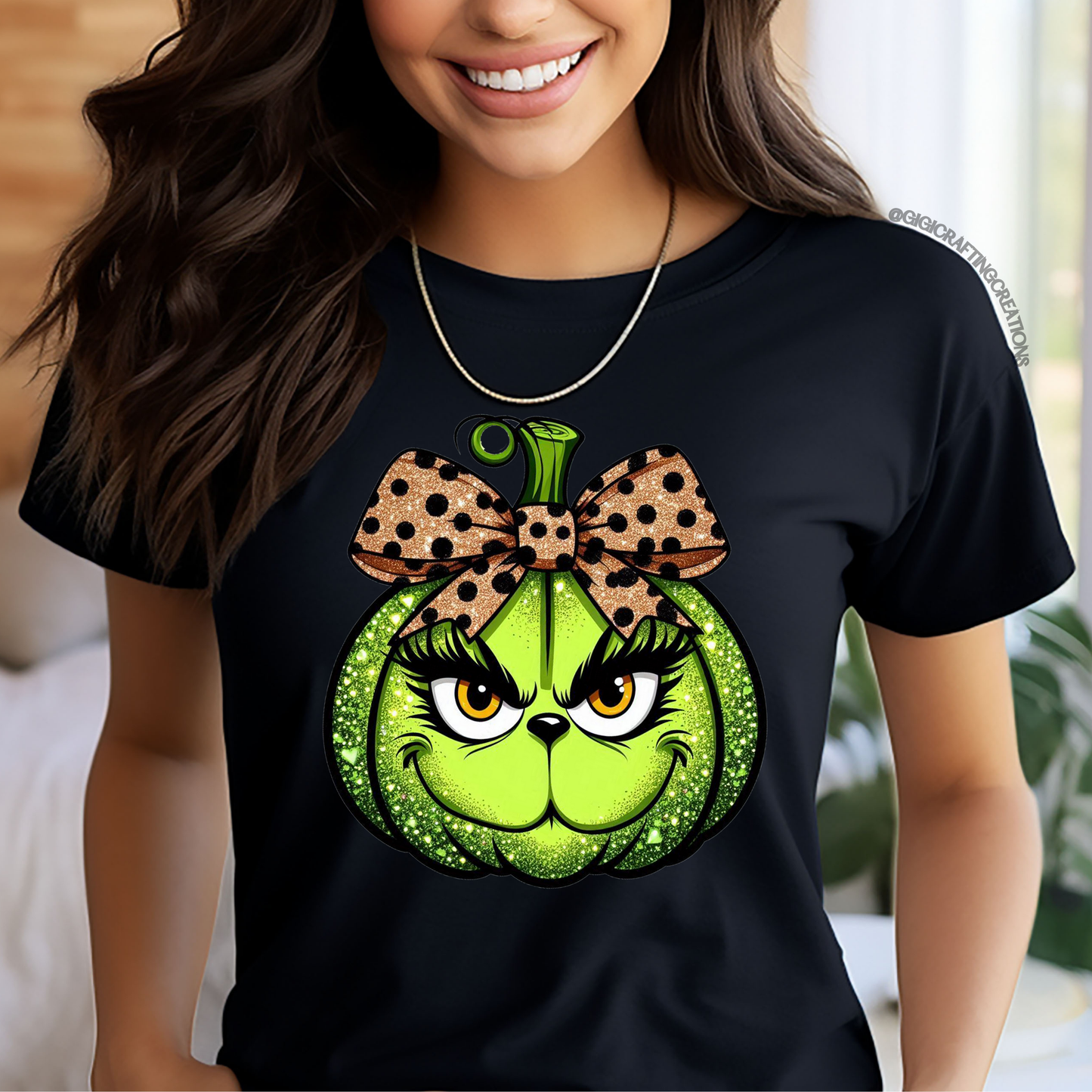 Grinch Pumpkin Coquette Leopard Relaxed Unisex Tee