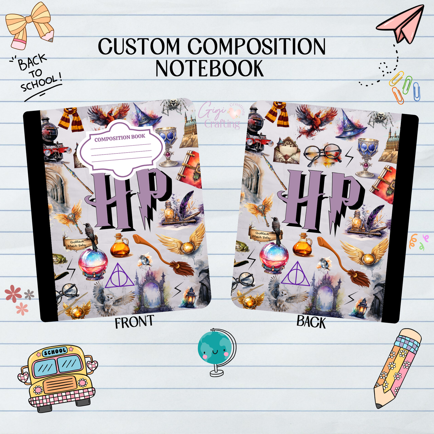 Wizard School Elements - Composition Notebook