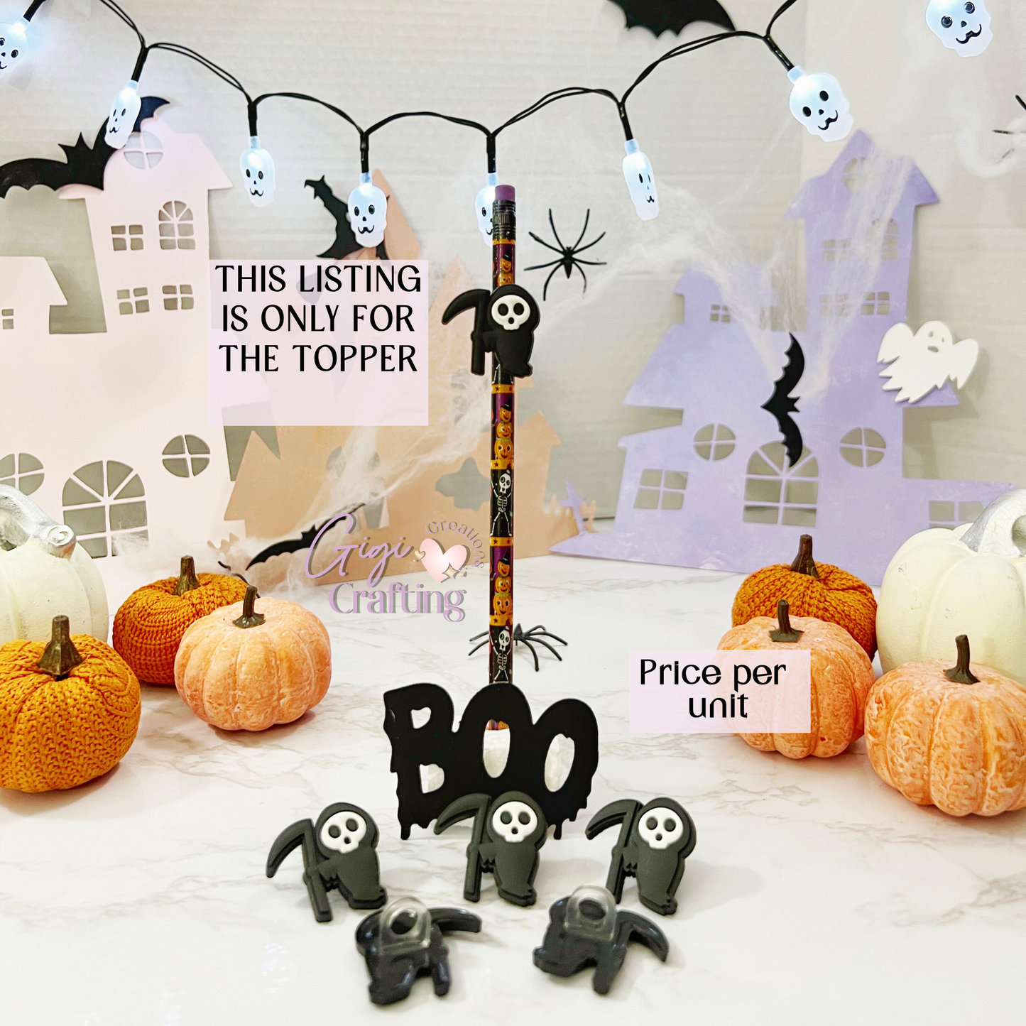 Horror Killer Death Straw Toppers Charm
