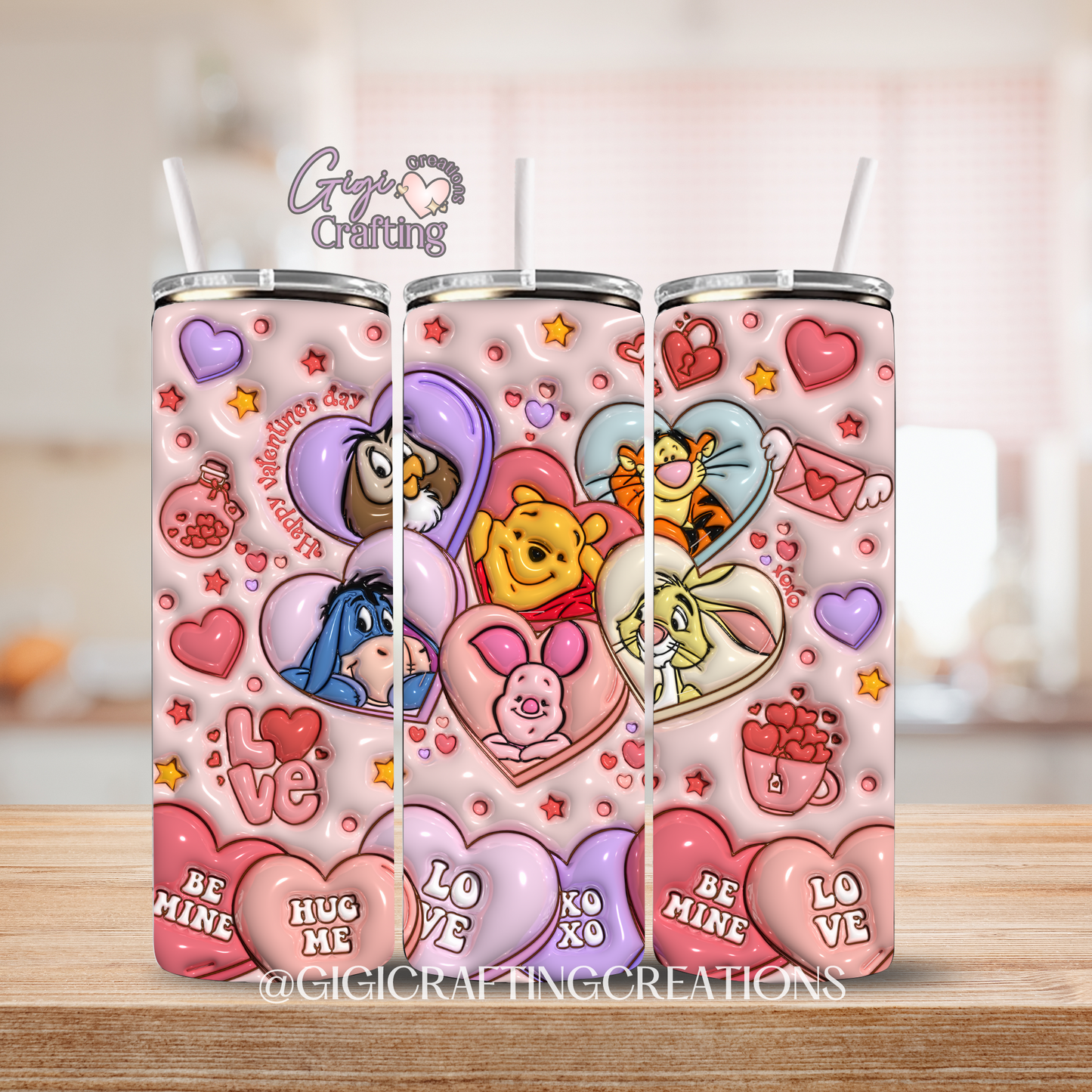 Hunny Friends Hearts - 20oz Skinny Tumbler