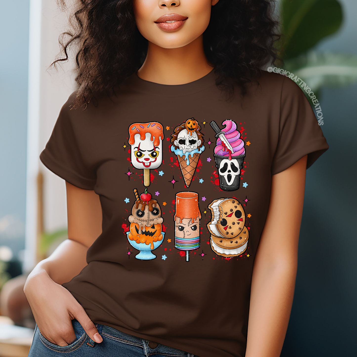 Iced Cream Horror Faces Popsicles Relaxed Unisex Tee