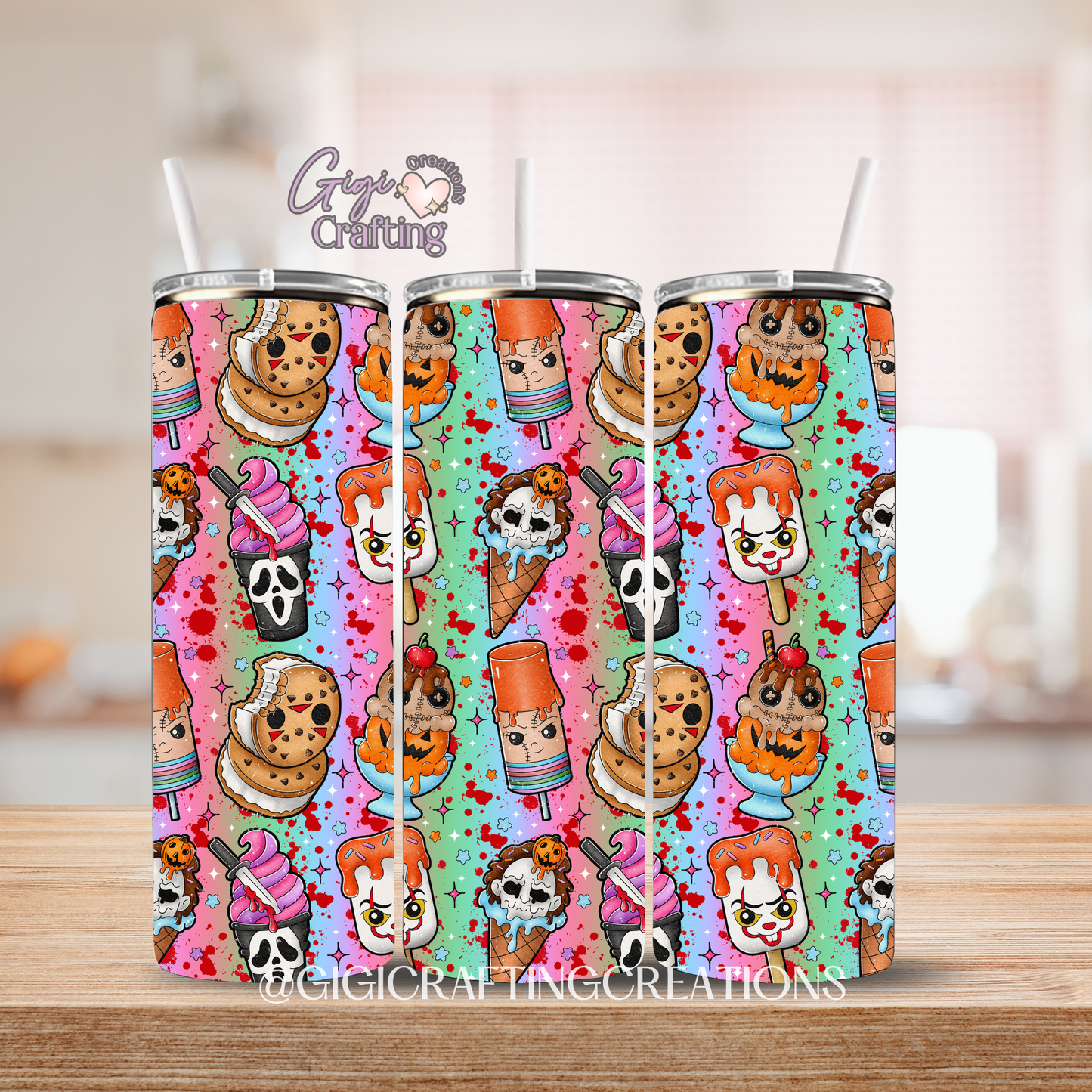 Ice Cream Horror Popsicles - 20oz Skinny Tumbler