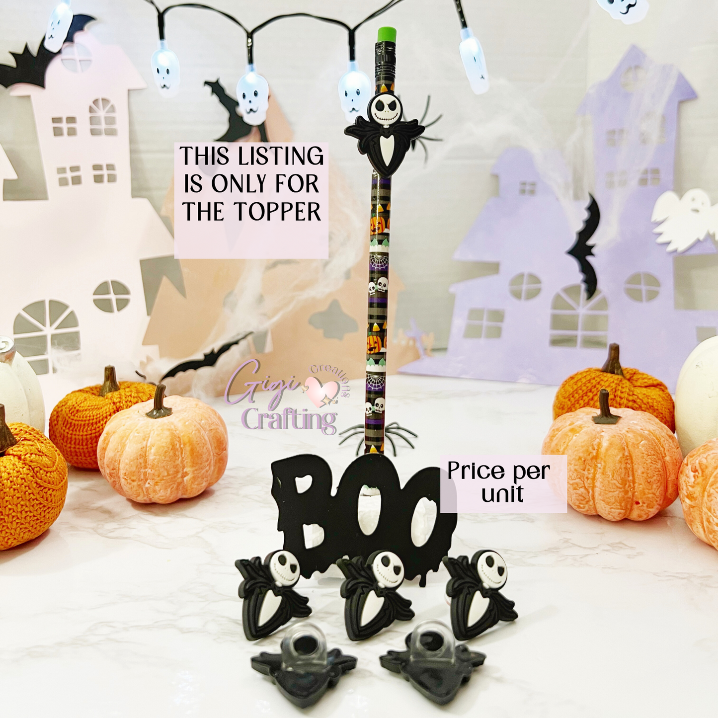 Jack Face Suit Straw Toppers Charm