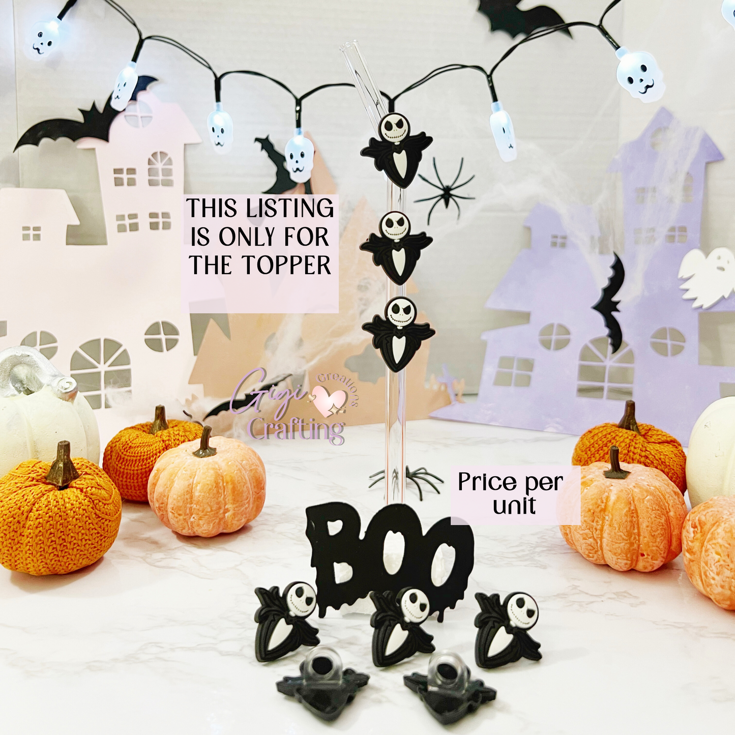 Jack Face Suit Straw Toppers Charm