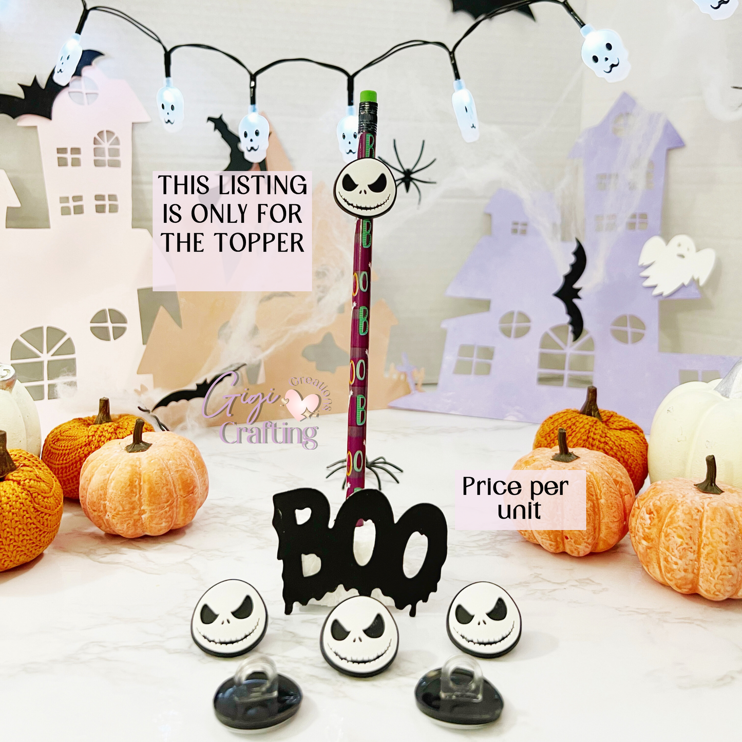 Jack Horror Face Straw Toppers Charm