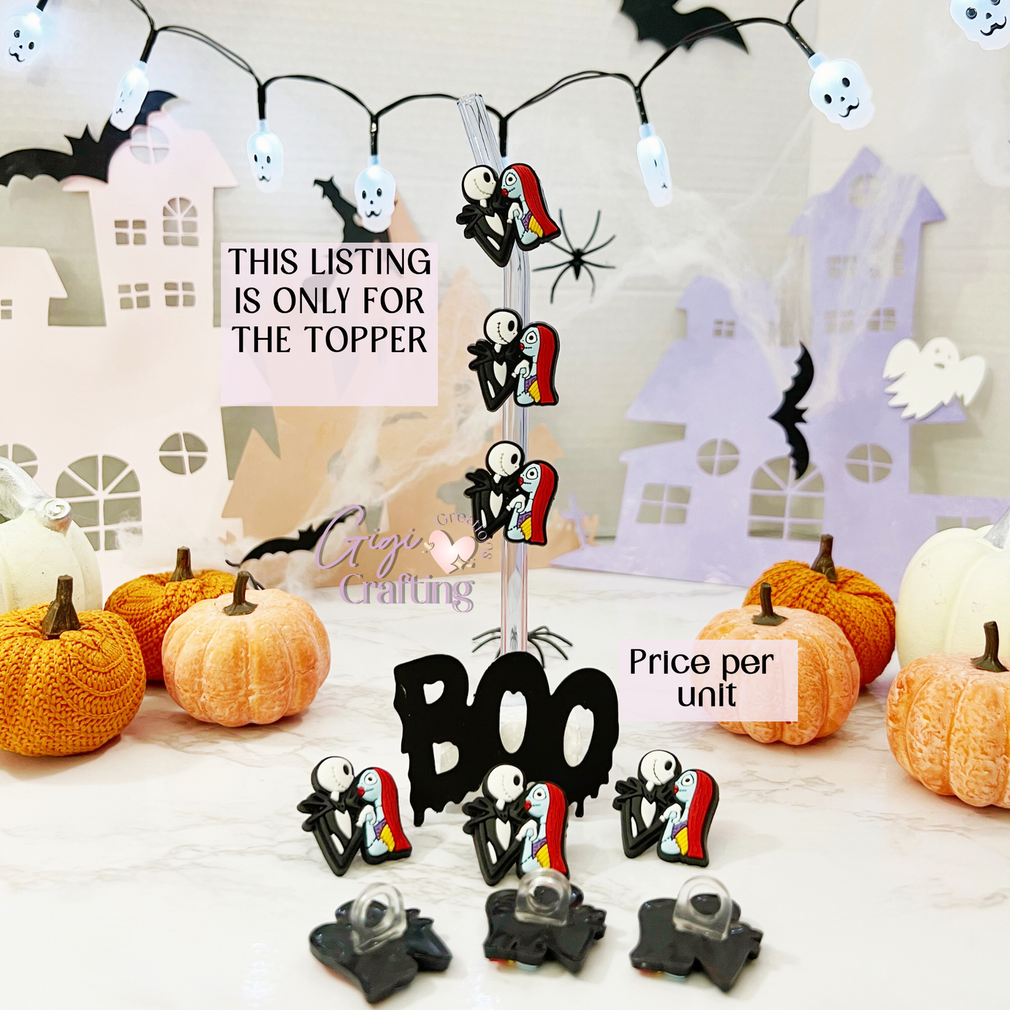 Jack Sally Kiss Straw Toppers Charm