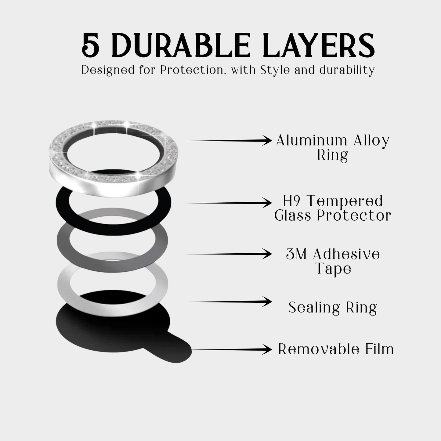 Black Diamond Phone Camera Lens Protector