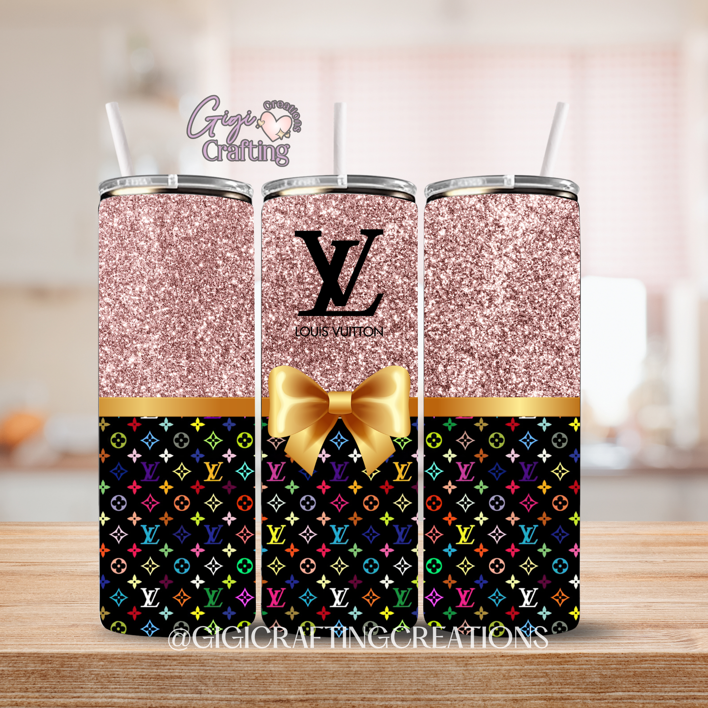 Luxury Bow Glitter Pattern - 20oz Skinny Tumbler