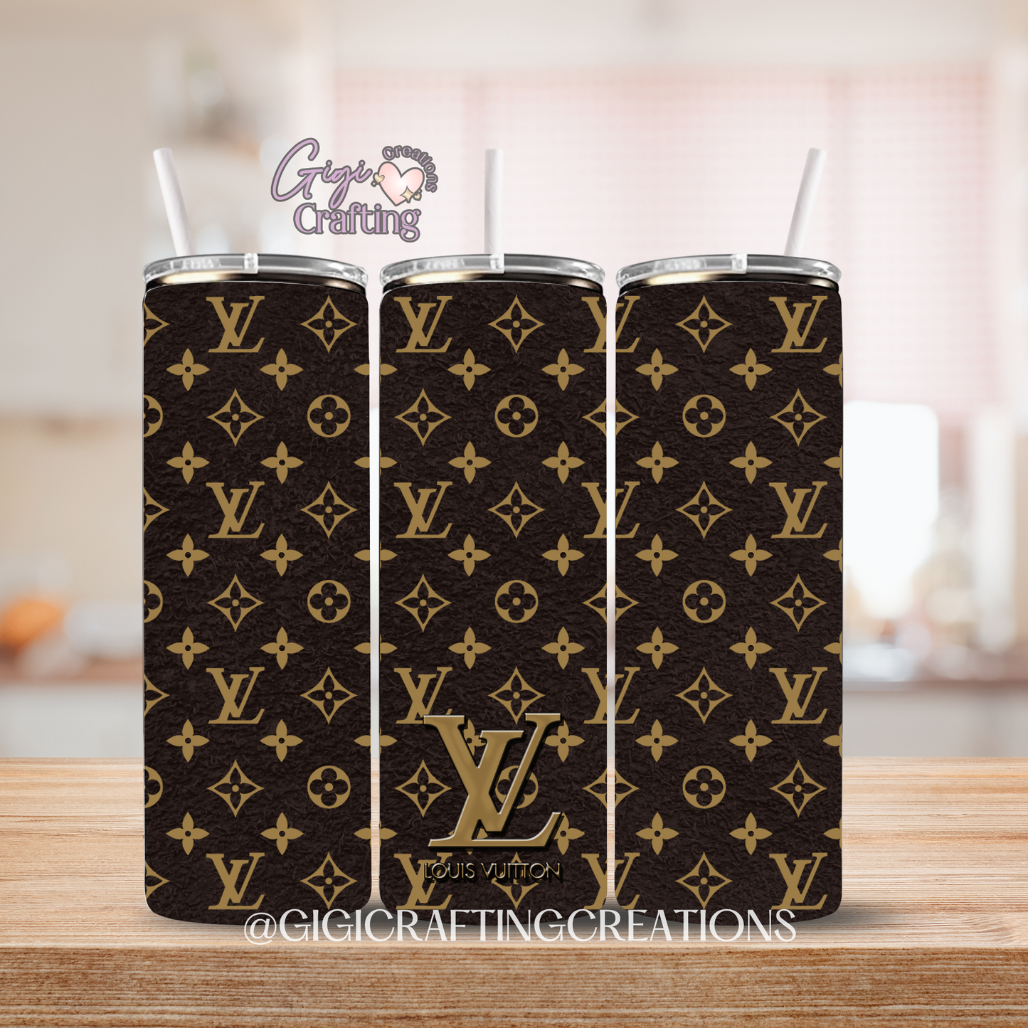 Brown Luxury LV Pattern - 20oz Skinny Tumbler
