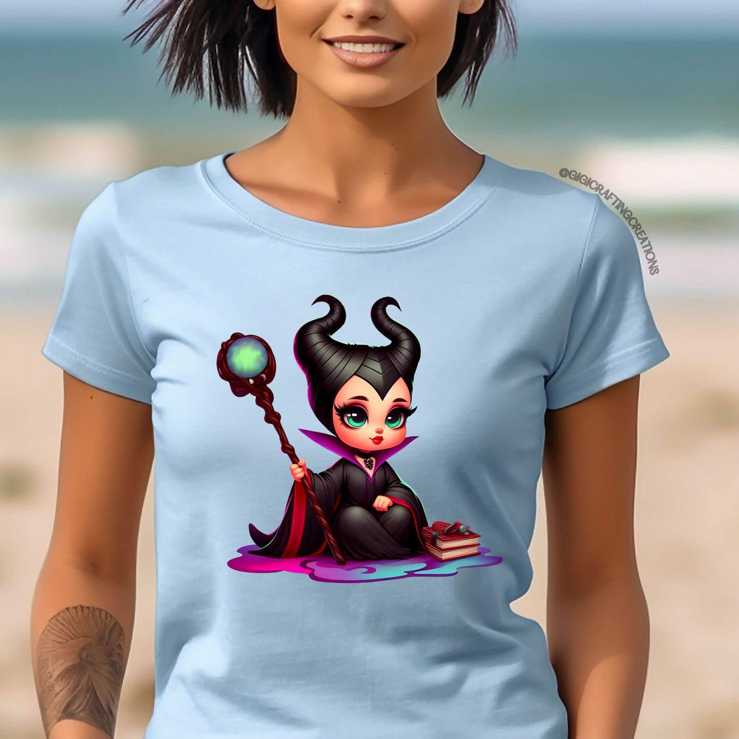 Baby Maleficent Books Relaxed Unisex Tee