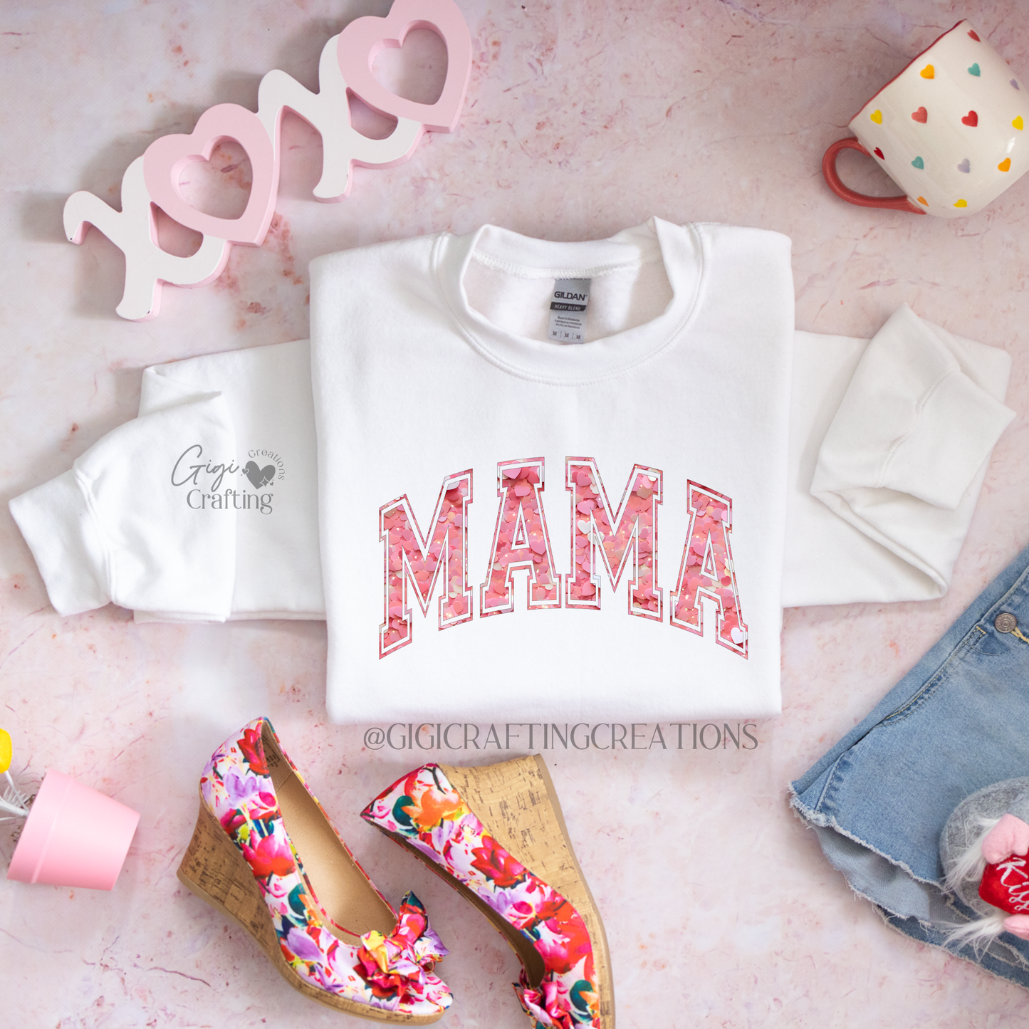 Mama Flowers Valentine Crewneck