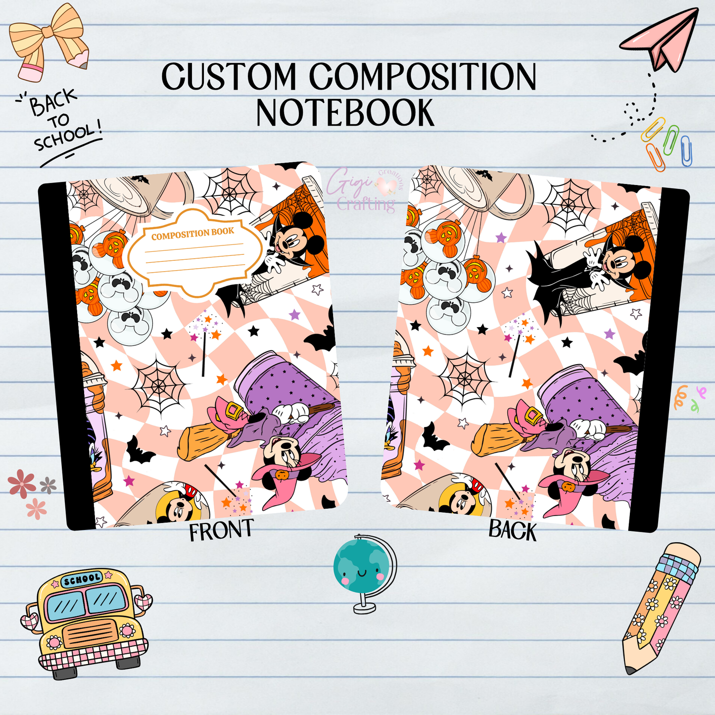 Mice Couple Iced Coffee Halloween - Composition Notebook