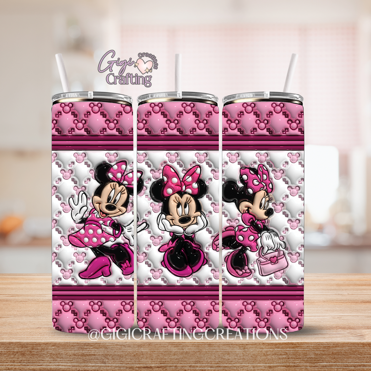 Minnie Faces Pink - 20oz Skinny Tumbler