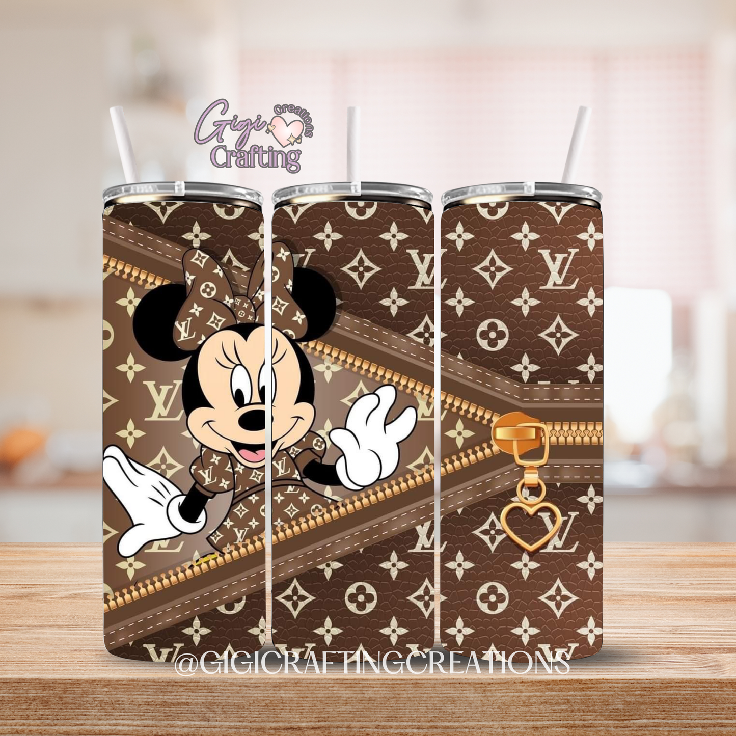 Mouse Brown Zipper Fashion - 20oz Skinny Tumbler
